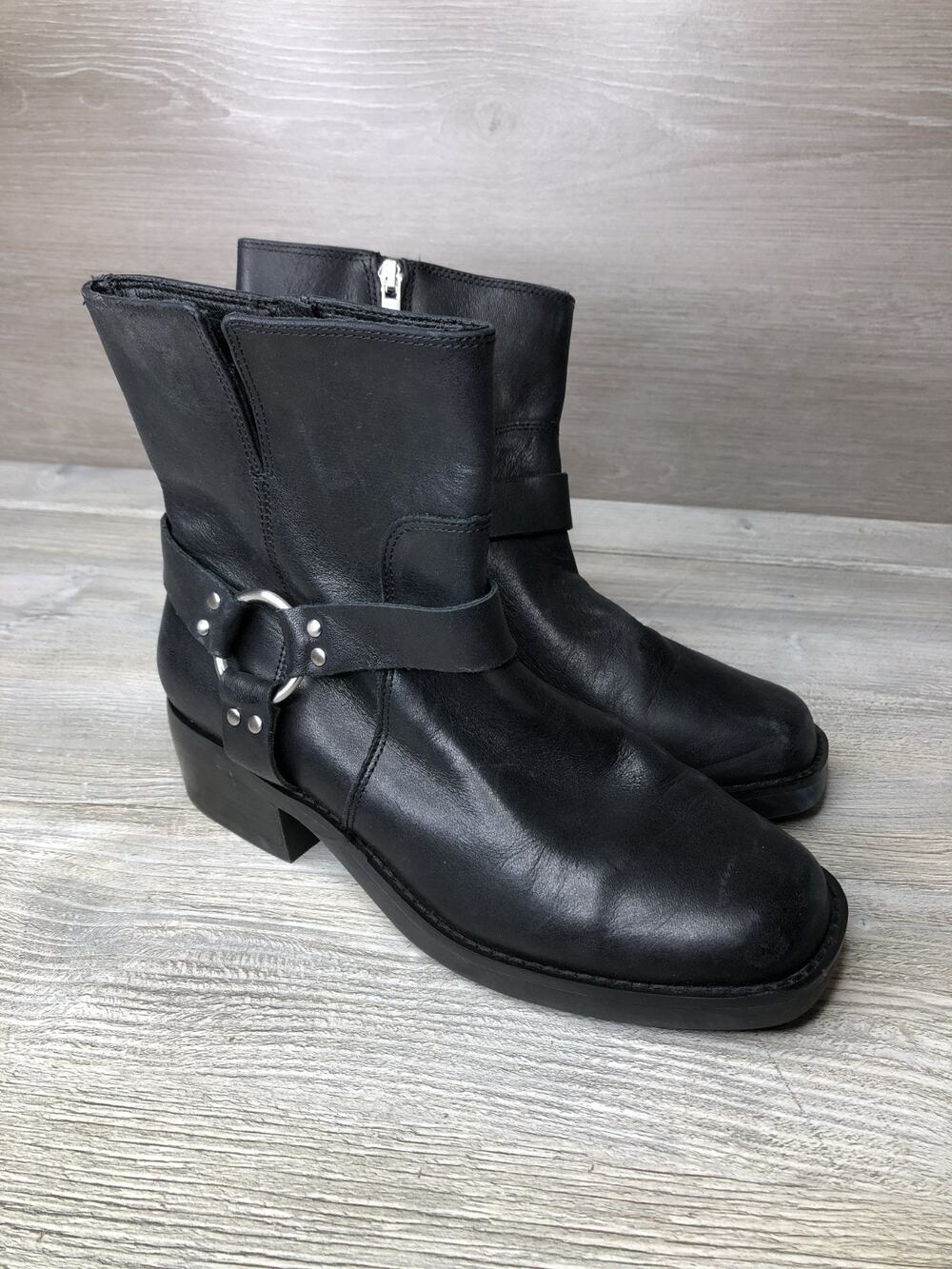 Sole Society Karisa Black Women's Harness Ankle Boots 7M